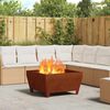 vidaXL Fire Pit Brown 80 x 80 x 43 cm Weathering Steel