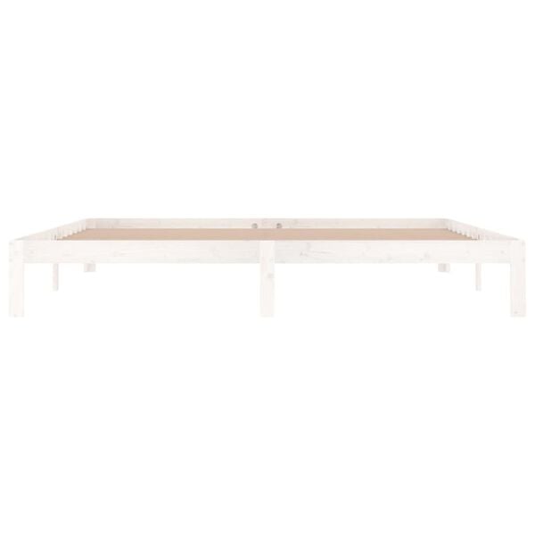 vidaXL Bed Frame without Mattress White Solid Wood Pine 200x200cm