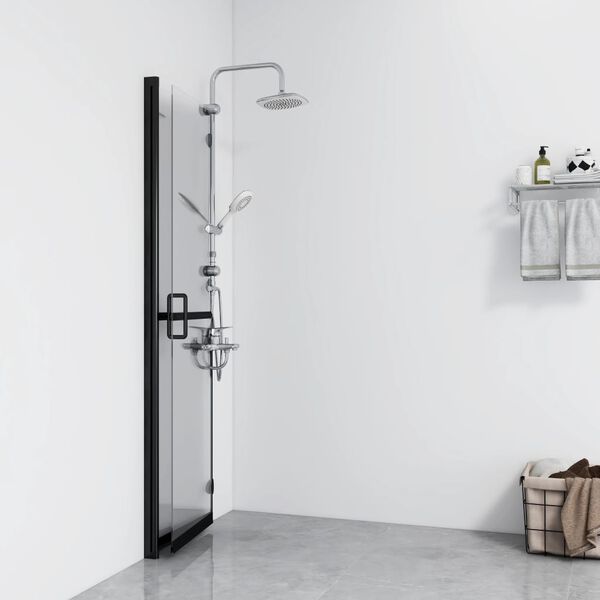 vidaXL Foldable Walk-in Shower Wall Transparent ESG Glass 100x190 cm