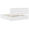 vidaXL Bed Frame with Drawer White 200 x 200 cm Engineered Wood