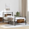 vidaXL Bed Frame without Mattress Smoked Oak 75x190 cm Small Single Engineered Wood