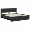 vidaXL Bed Frame with Headboard Black 200 x 200 cm Engineered Wood