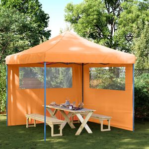 vidaXL Foldable Party Tent Pop-Up with 2 Sidewalls Orange