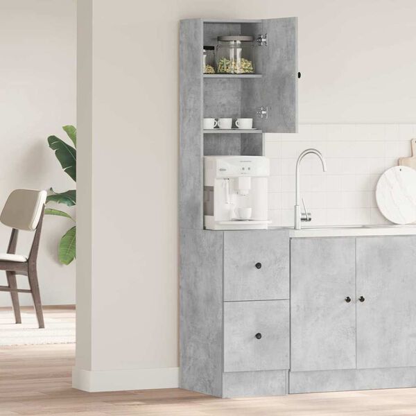 vidaXL Kitchen Cabinet with Door Grey 35 x 50 x 180 cm Engineered Wood
