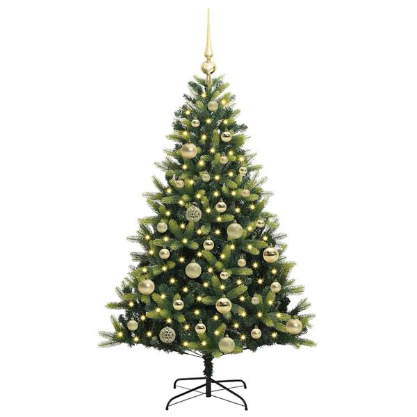 vidaXL Artificial Hinged Christmas Tree 150 LEDs Green 120 cm