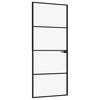 vidaXL Interior Door Black 83x201.5 cm Tempered Glass&Aluminium