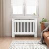 vidaXL Radiator Cover High Gloss White 112 x 19 x 81.5 cm