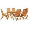 vidaXL Garden Dining Set Folding 7 pcs Brown Solid Acacia Wood