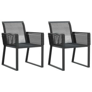 vidaXL Garden Chairs 2 pcs Black Poly Rattan