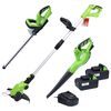vidaXL 3 Piece Cordless Garden Power Tool Set with Charger&Batteries