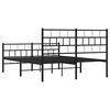 vidaXL Metal Bed Frame without Mattress with Footboard Black 140x190cm