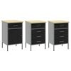 vidaXL Work Cabinet Set with Drawer with Storage Manual 8 pcs Black