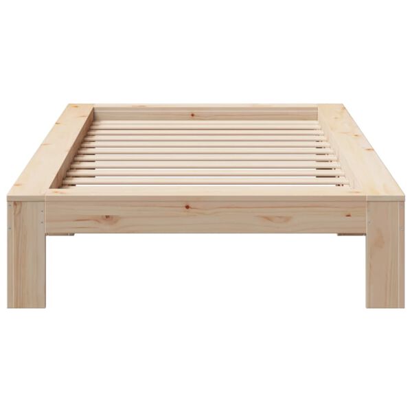 vidaXL Bed Frame without Mattress 75x190 cm Small Single Solid Wood Pine