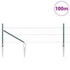 vidaXL Fence Post Green 100 x 0.5 m (50 mm mesh) Steel and PVC