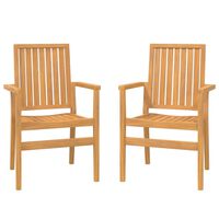 vidaXL Stackable Garden Chairs 2 pcs 56.5x57.5x91 cm Solid Wood Teak