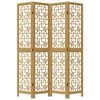 vidaXL Room Divider 4 Panels Brown Solid Wood Paulownia