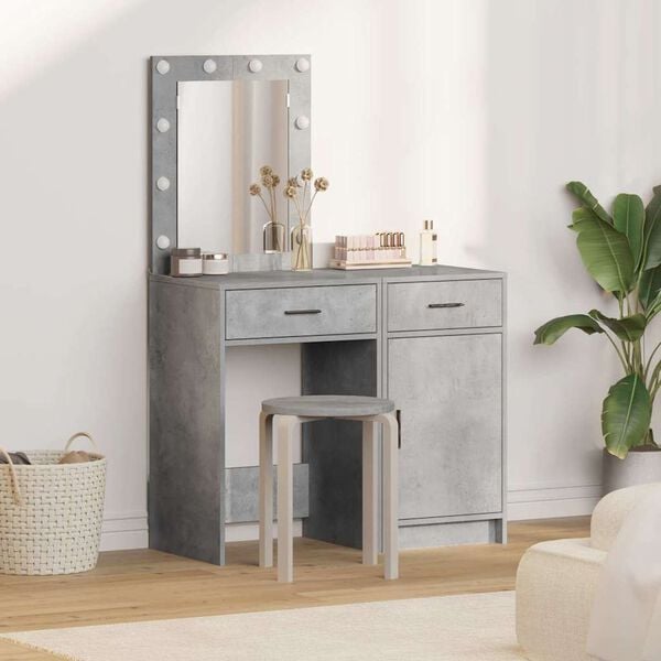 vidaXL Dressing Table 2 pcs Grey 50 x 41 x 135 cm Engineered wood