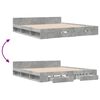 vidaXL Bed Frame with Drawers without Mattress Concrete Grey 180x200 cm Super King