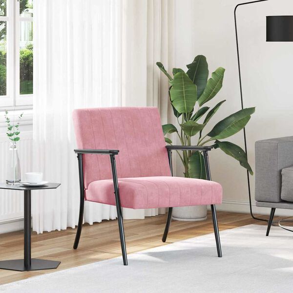 vidaXL Armchair Pink 59 x 75 x 78 cm Velvet