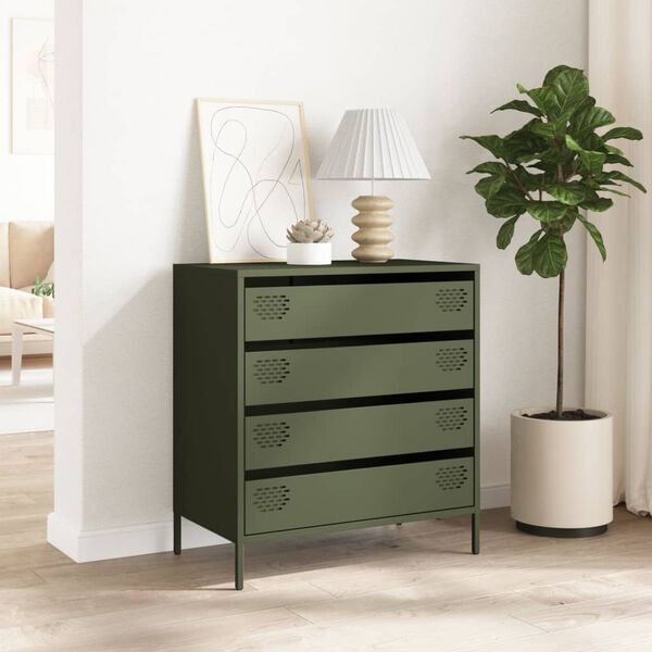 vidaXL Sideboard&nbsp;Olive Green 68x39x73.5 cm Cold-rolled Steel