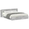 vidaXL Bed Frame with Storage with Drawer Concrete Grey 200 x 200 cm
