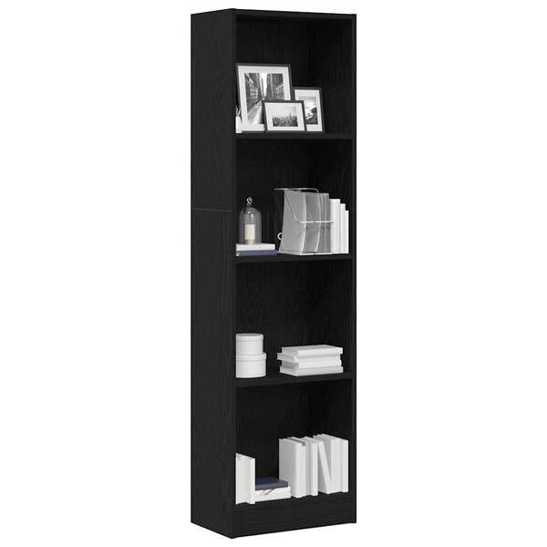vidaXL Bookcase Black Oak 40x24x143 cm Engineered Wood