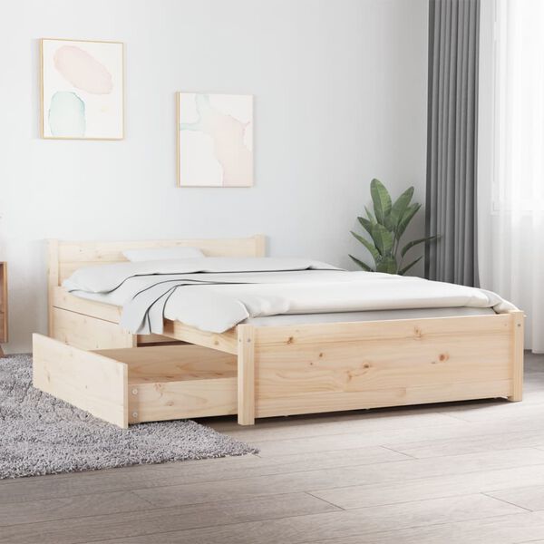 vidaXL Bed Frame without Mattress with Drawers 90x200 cm (815029+814984)