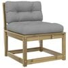 vidaXL Garden Sofa with Cushions Impregnated Wood Pine