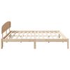 vidaXL Bed Frame with Headboard Natural 200 x 200 cm Solid Pine Wood