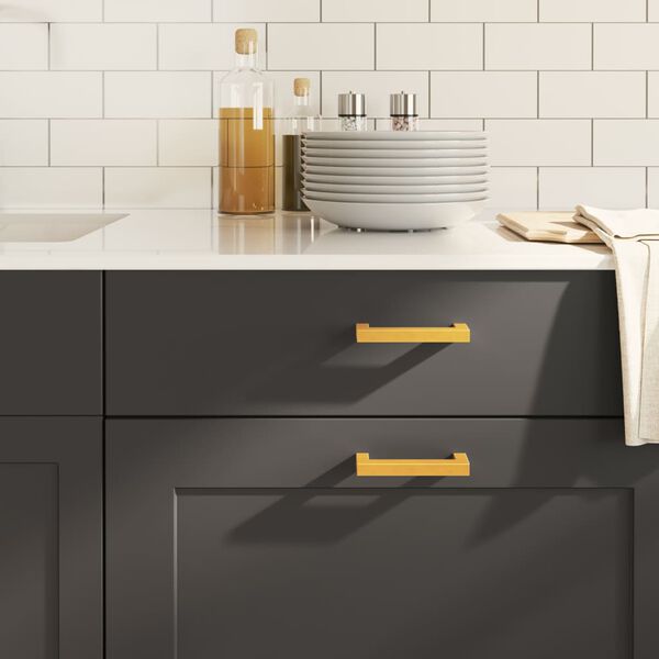 vidaXL Cabinet Handles 10 pcs Gold 96 mm Stainless Steel