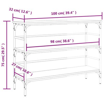vidaXL Console Table Sonoma Oak 100x32x75 cm Engineered Wood