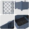 vidaXL Garden Planter 5 pcs Grey 120 x 120 x 125.5 cm Plastic
