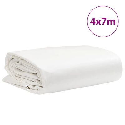 vidaXL Tarpaulin White 4x7 m 650 g/m²