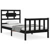 vidaXL Bed Frame without Mattress Black Small Single Solid Wood Pine