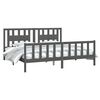 vidaXL Bed Frame without Mattress Grey Solid Wood Pine Super King Size