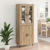 vidaXL Highboard 2 pcs Artisan Oak Engineered Wood and Glass