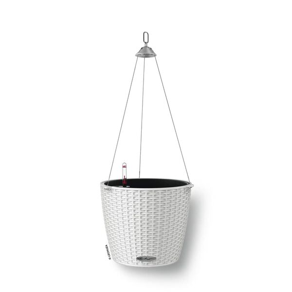 LECHUZA Hanging Planter NIDO Cottage 28 ALL-IN-ONE White