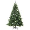 vidaXL Artificial Christmas Tree with 300 LEDs Green 240 cm PE and PVC