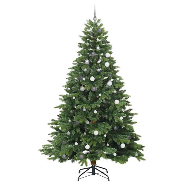 vidaXL Artificial Christmas Tree with 300 LEDs Green 240 cm PE and PVC