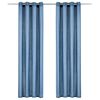 vidaXL Curtains with Metal Rings 2 pcs Cotton 140x225 cm Blue