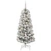vidaXL Artificial Hinged Christmas Tree Green and White 150 cm