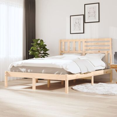 vidaXL Bed Frame 120x190 cm Small Double Solid Wood Pine