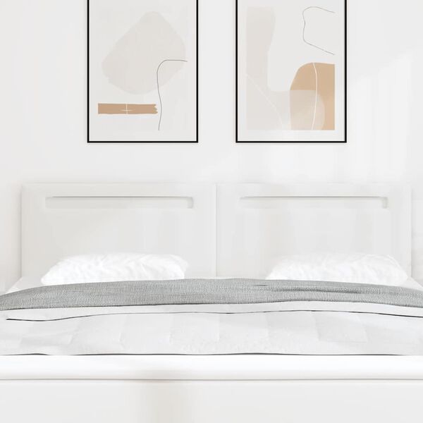 vidaXL LED Headboard White 180 cm Faux Leather