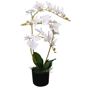 vidaXL Fake Plant | White | Fabric flowers | 65cm | Decorative Inlays