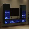vidaXL TV Wall Units with LED with LED 5 pcs Black Oak Engineered Wood