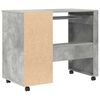 vidaXL Desk with Wheels Concrete Grey 91 x 50 x 77 cm Engineered Wood