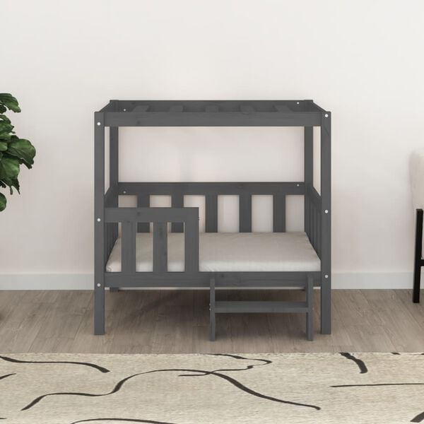 vidaXL Dog Bed Grey 95.5x73.5x90 cm Solid Wood Pine