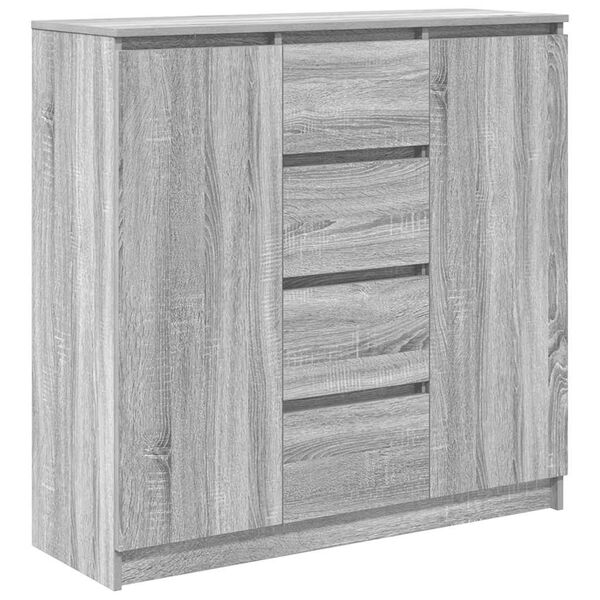 vidaXL Sideboard with Drawers Grey Sonoma 100.5x35x98.5 cm Engineered Wood
