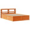 vidaXL Bed Frame with Headboard Wax Brown 120x200 cm Solid Wood Pine