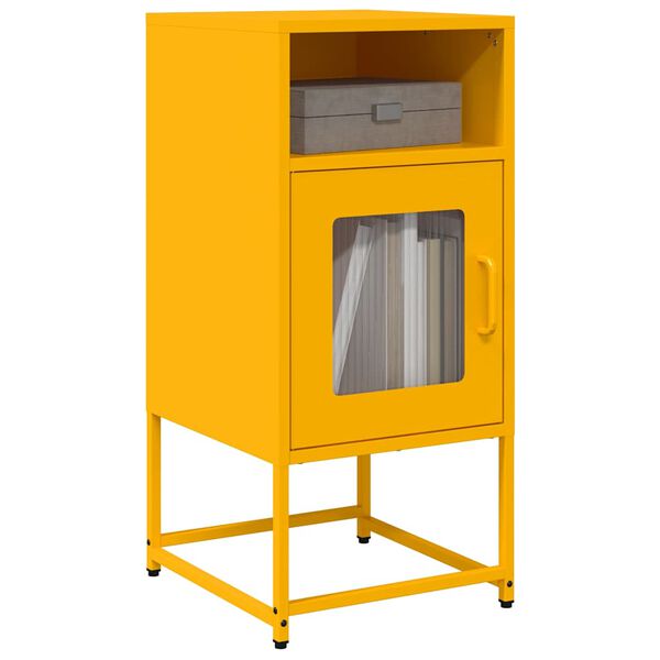 vidaXL Bedside Cabinet Mustard Yellow 36x39x78 cm Cold-rolled Steel